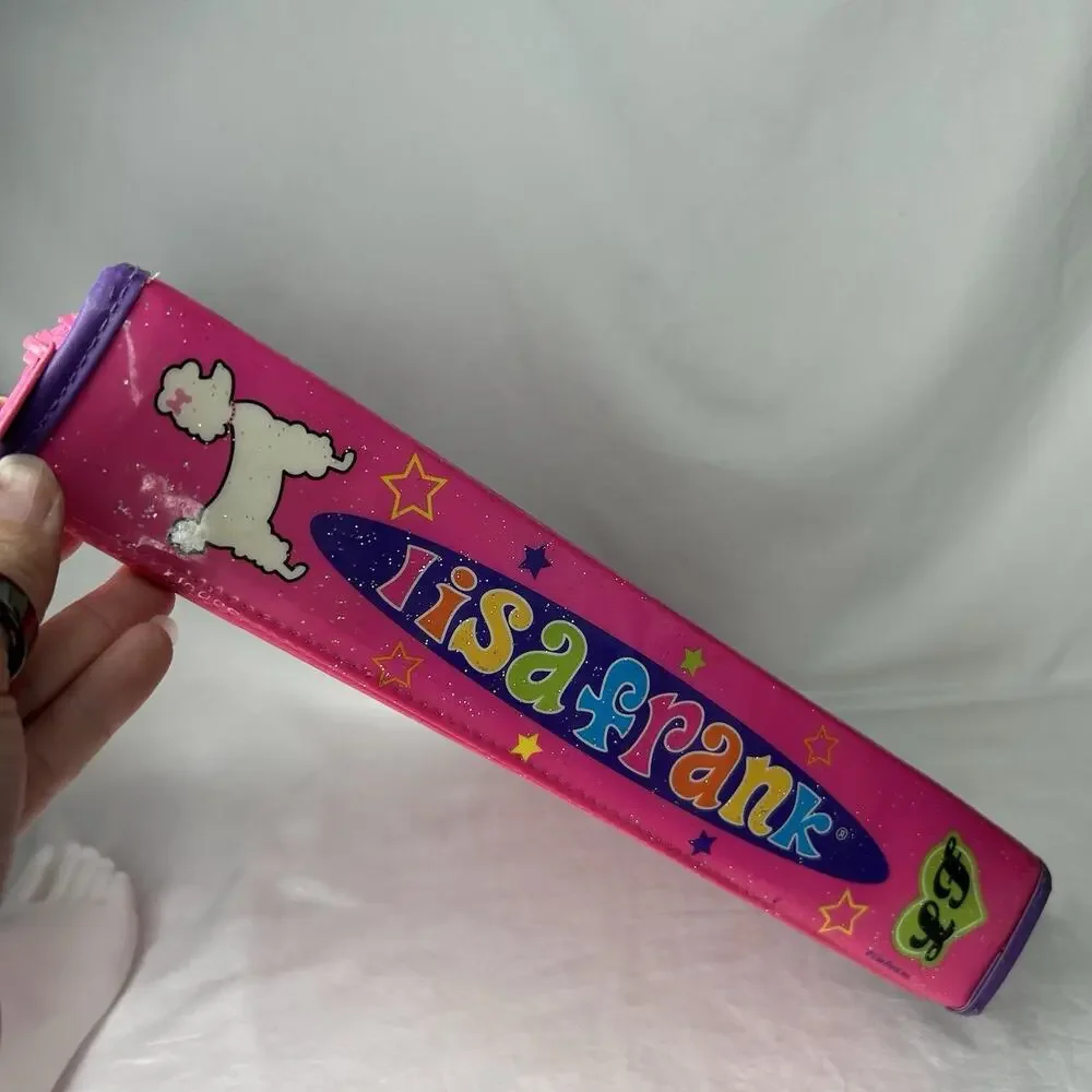Rare Lisa Frank Glamour Paris Girl Poodles 3-Ring Zippered School Binder